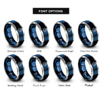 font options for inside engraving on blue & gray beach ball rings