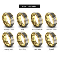 font options for inside engraving on gold & grey beach ball rings