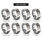 font options for inside engraving on silver beach ball rings