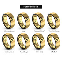 font options for inside engraving on black & gold beach chair rings