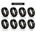 font options for inside engraving on black beach chair rings