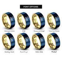 font options for inside engraving on gold & blue beach chair rings