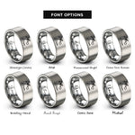 font options for inside engraving on grey beach horizon rings