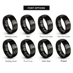 font options for inside engraving on black beach house rings