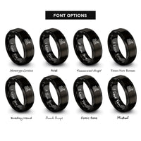 font options for inside engraving on black beach house rings