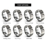 font options for inside engraving on grey beach house rings