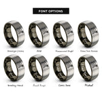 font options for inside engraving on gunmetal & gray beach house rings