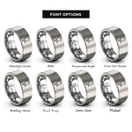 font options for inside engraving on silver beach tennis rings