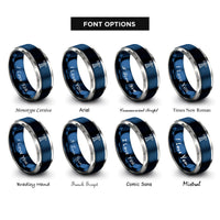 font options for inside engraving on blue & grey beacon light rings