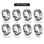 font options for inside engraving on gray beacon light rings