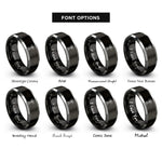 font options for inside engraving on black & grey beacon tower rings