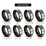 font options for inside engraving on black & grey beacon tower rings