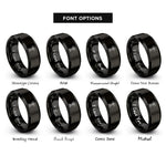 font options for inside engraving on black beacon tower rings