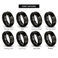 font options for inside engraving on black beacon tower rings