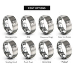 font options for inside engraving on grey beacon tower rings