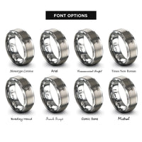font options for inside engraving on silver beacon tower rings