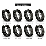 font options for inside engraving on black & grey beaker rings