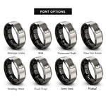 font options for inside engraving on black & gray beaker rings