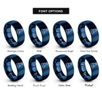 font options for inside engraving on blue beaker rings