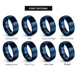 font options for inside engraving on blue beaker bubbles rings