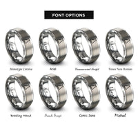 font options for inside engraving on grey beaker rings