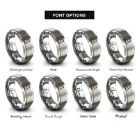 font options for inside engraving on grey beaker rings