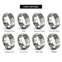 font options for inside engraving on grey beaker rings