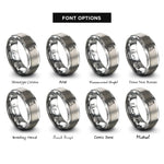 font options for inside engraving on grey beaker rings