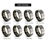 font options for inside engraving on gunmetal & grey beaker rings
