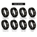 font options for inside engraving on black beamed eighth notes rings