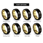 font options for inside engraving on black & gold beanie hat rings