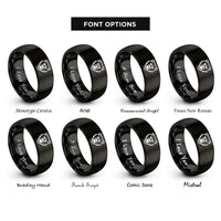 font options for inside engraving on black bear berserker rings