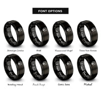 font options for inside engraving on black bear berserker rings