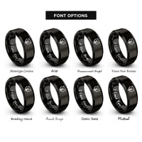 font options for inside engraving on black bear berserker rings