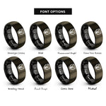font options for inside engraving on gunmetal & black bear berserker rings