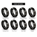 font options for inside engraving on black & grey bear rings