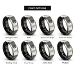 font options for inside engraving on black & grey bear rings