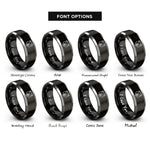 font options for inside engraving on black & gray bear rings