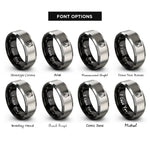font options for inside engraving on black & gray bear rings