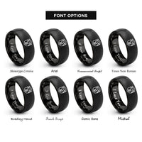 font options for inside engraving on black bear rings