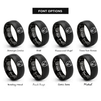 font options for inside engraving on black bear rings