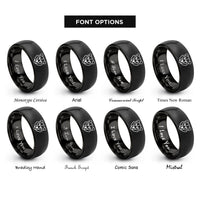 font options for inside engraving on black bear rings