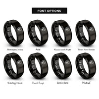 font options for inside engraving on black bear rings