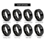 font options for inside engraving on black bear rings