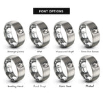 font options for inside engraving on grey bear rings