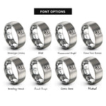 font options for inside engraving on grey bear rings