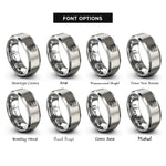 font options for inside engraving on silver bear rings