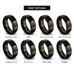 font options for inside engraving on gunmetal & black bear rings