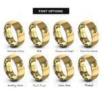 font options for inside engraving on gold & silver bear paw rings
