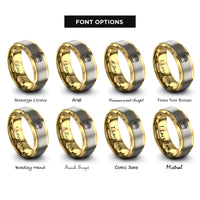 font options for inside engraving on gold & gray bear paw rings